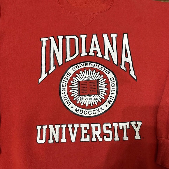 Vintage Indiana Hoosiers Sweatshirt Mens Extra Large Red Russell Crewneck NCAA - Picture 3 of 8
